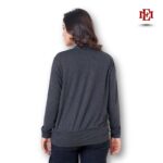 Women’s Stylish Cross Wrap Long Sleeve Top | Charcoal black - Image 2