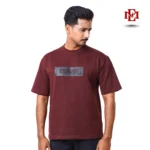 Esmore Premium Drop Shoulder Oversize T-shirt- Maroon