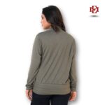 Women’s Stylish Cross Wrap Long Sleeve Top | Olive Green - Image 2