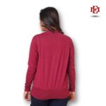 Women’s Stylish Cross Wrap Long Sleeve Top | Wine Red - Image 2