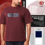 Esmore Premium Drop Shoulder Oversize T-shirt- Maroon - Image 3