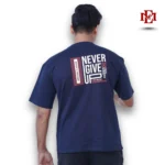 Esmore Premium Drop Shoulder Oversize T-shirt- Blue - Image 2